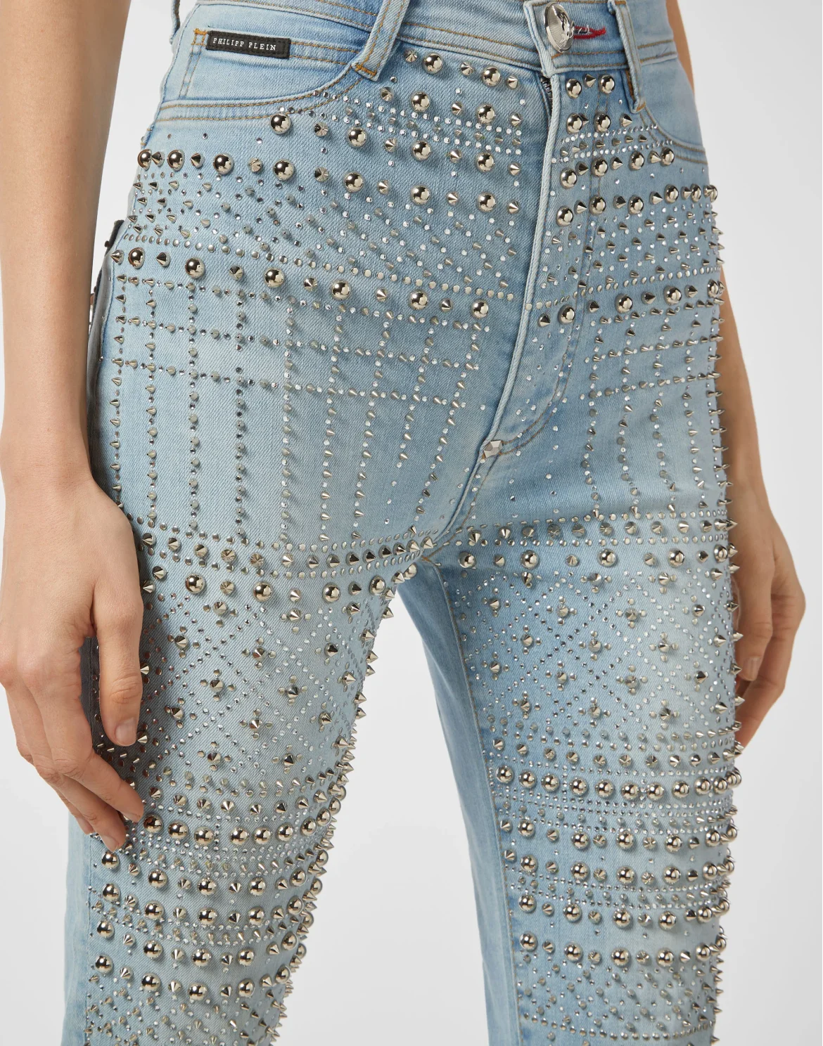 Super High Waist Jegging Gothic Plein, цвет: Голубой