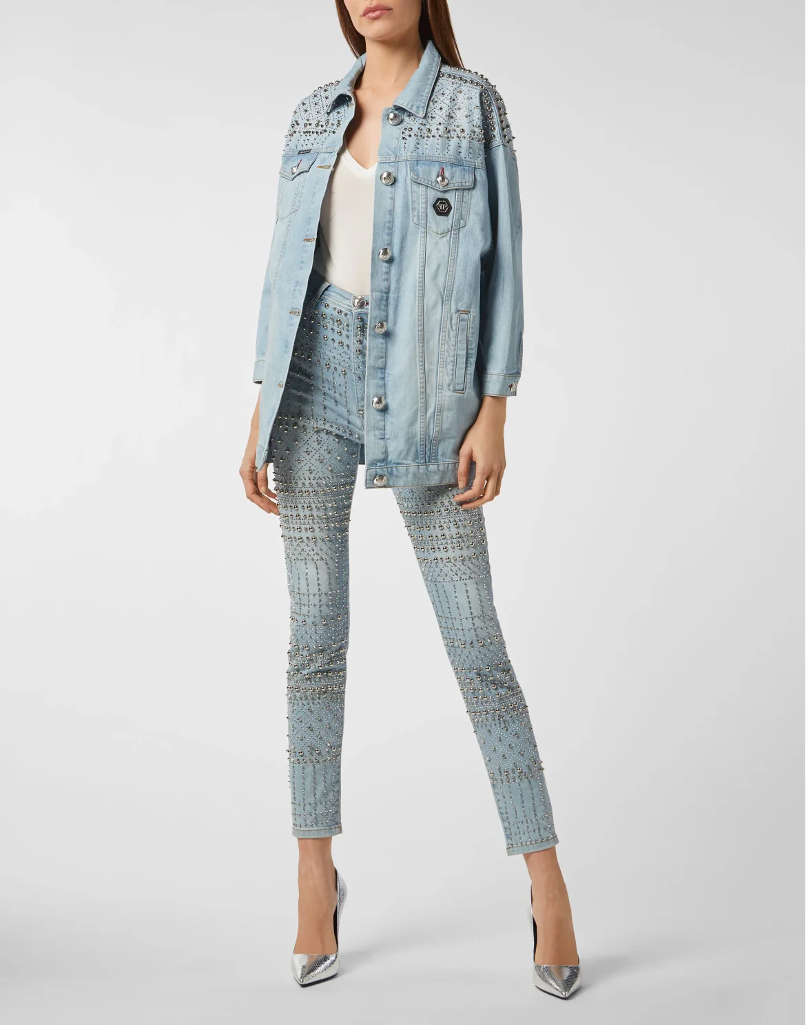 Super High Waist Jegging Gothic Plein, цвет: Голубой