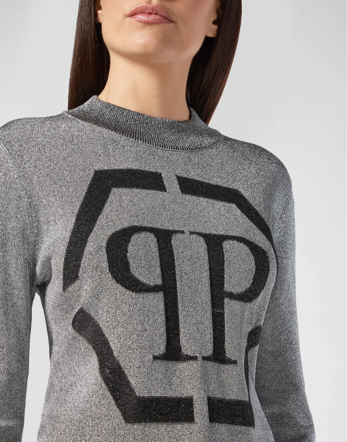 Pullover Round Neck LS Lurex, цвет: Серебристый