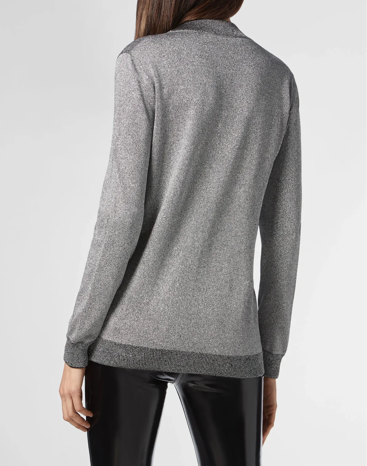Pullover Round Neck LS Lurex, цвет: Серебристый