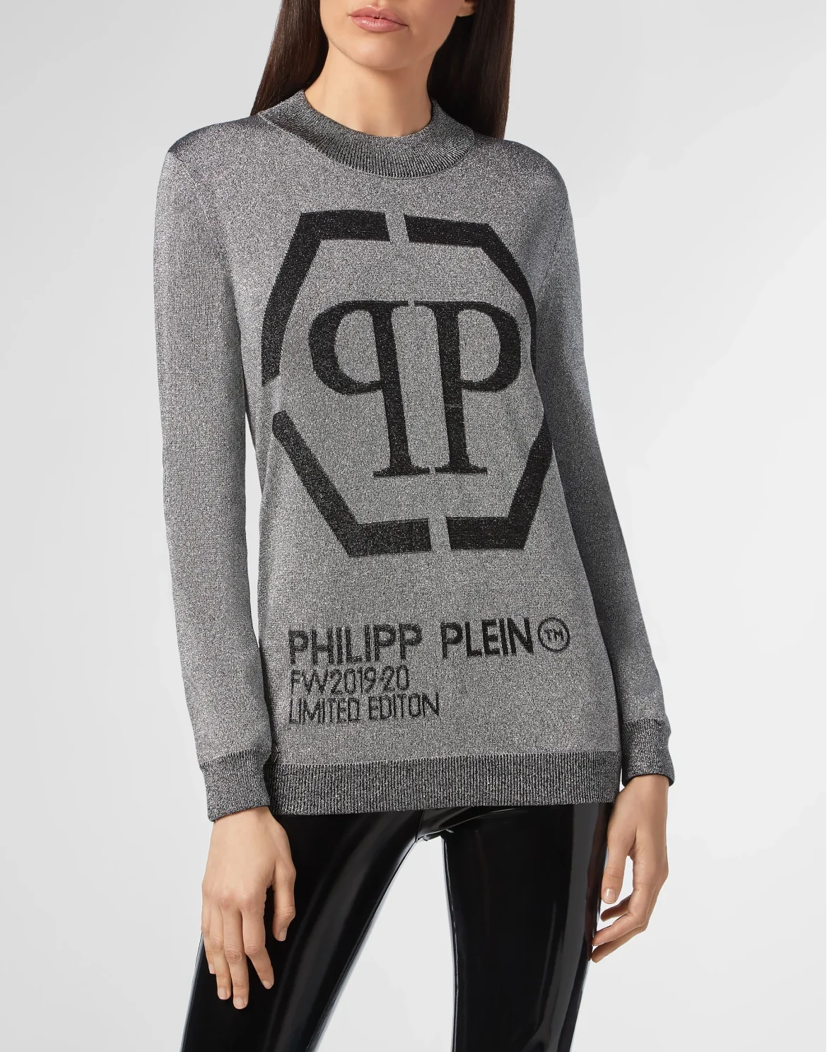 Pullover Round Neck LS Lurex, цвет: Серебристый