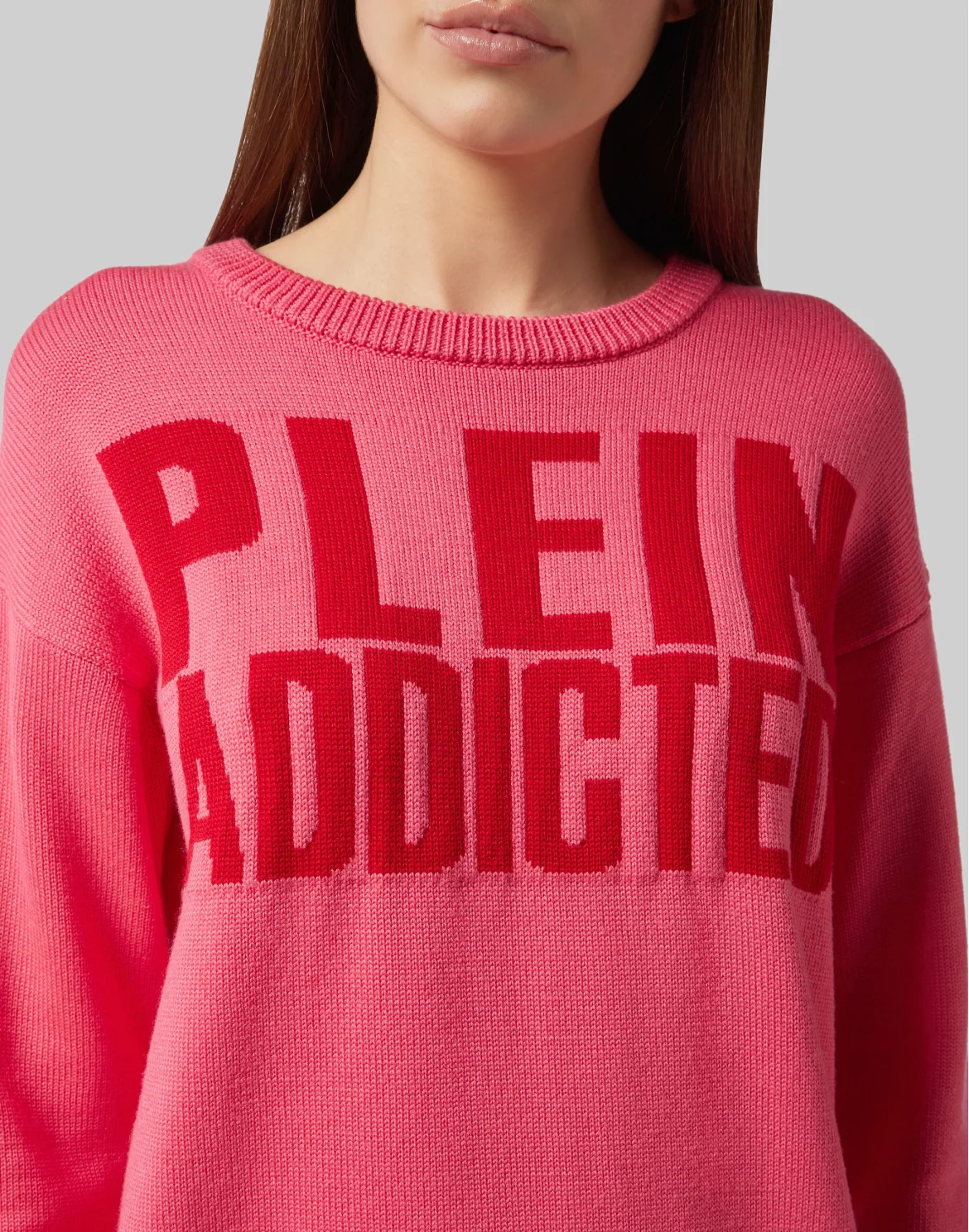 Pullover Round Neck LS Statement, цвет: Розовый