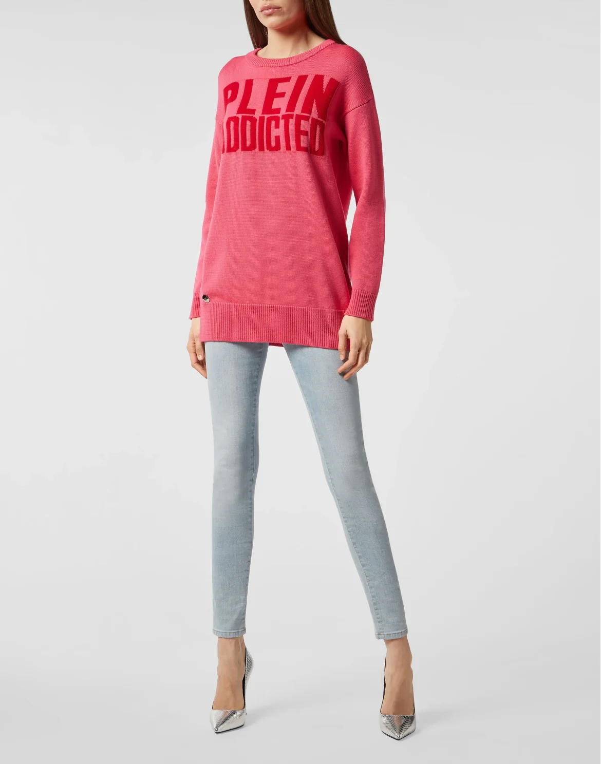 Pullover Round Neck LS Statement, цвет: Розовый