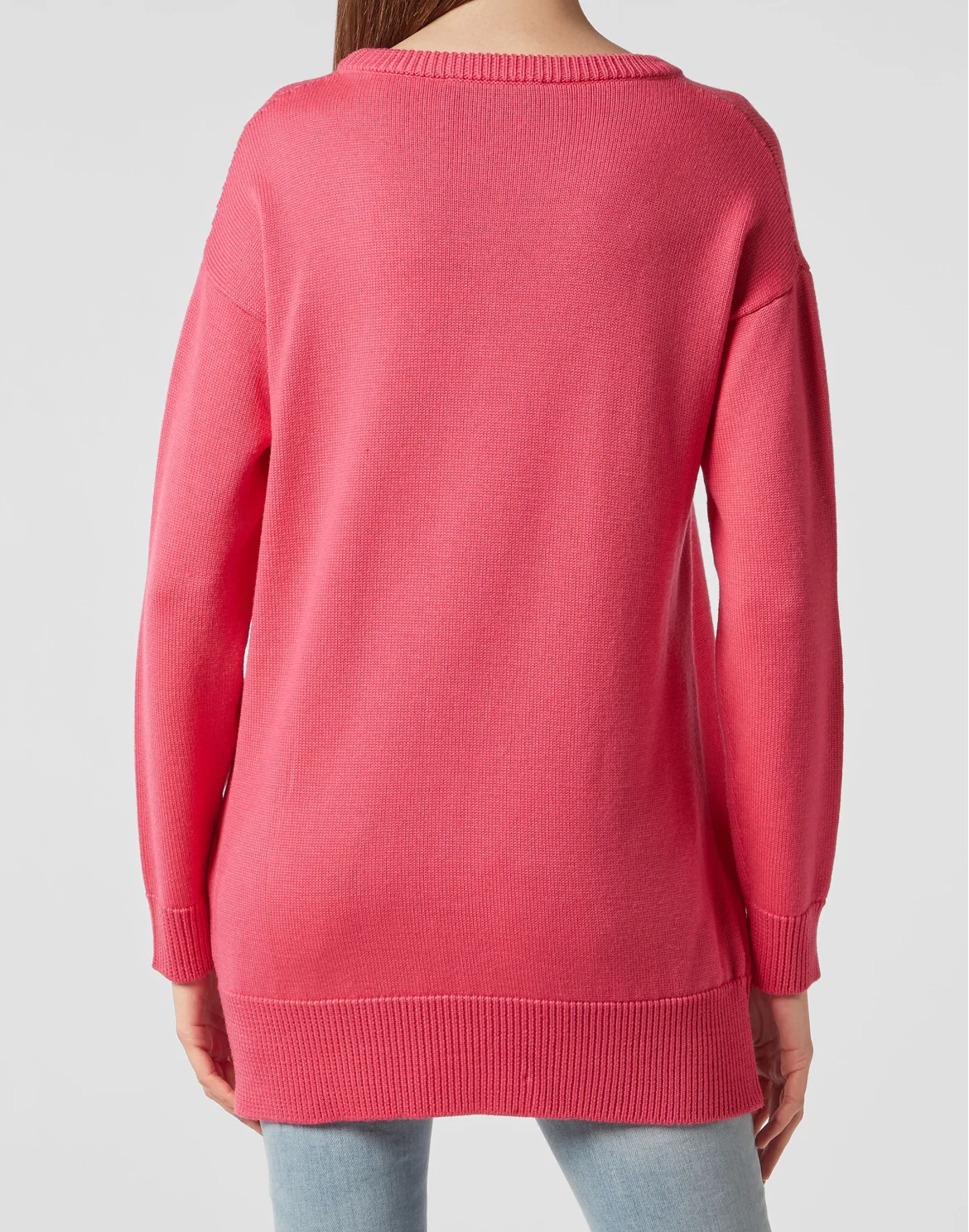 Pullover Round Neck LS Statement, цвет: Розовый