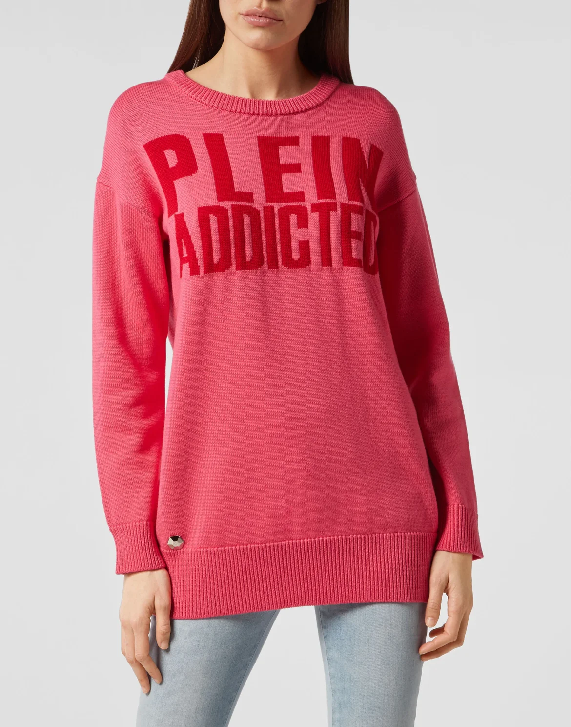 Pullover Round Neck LS Statement, цвет: Розовый