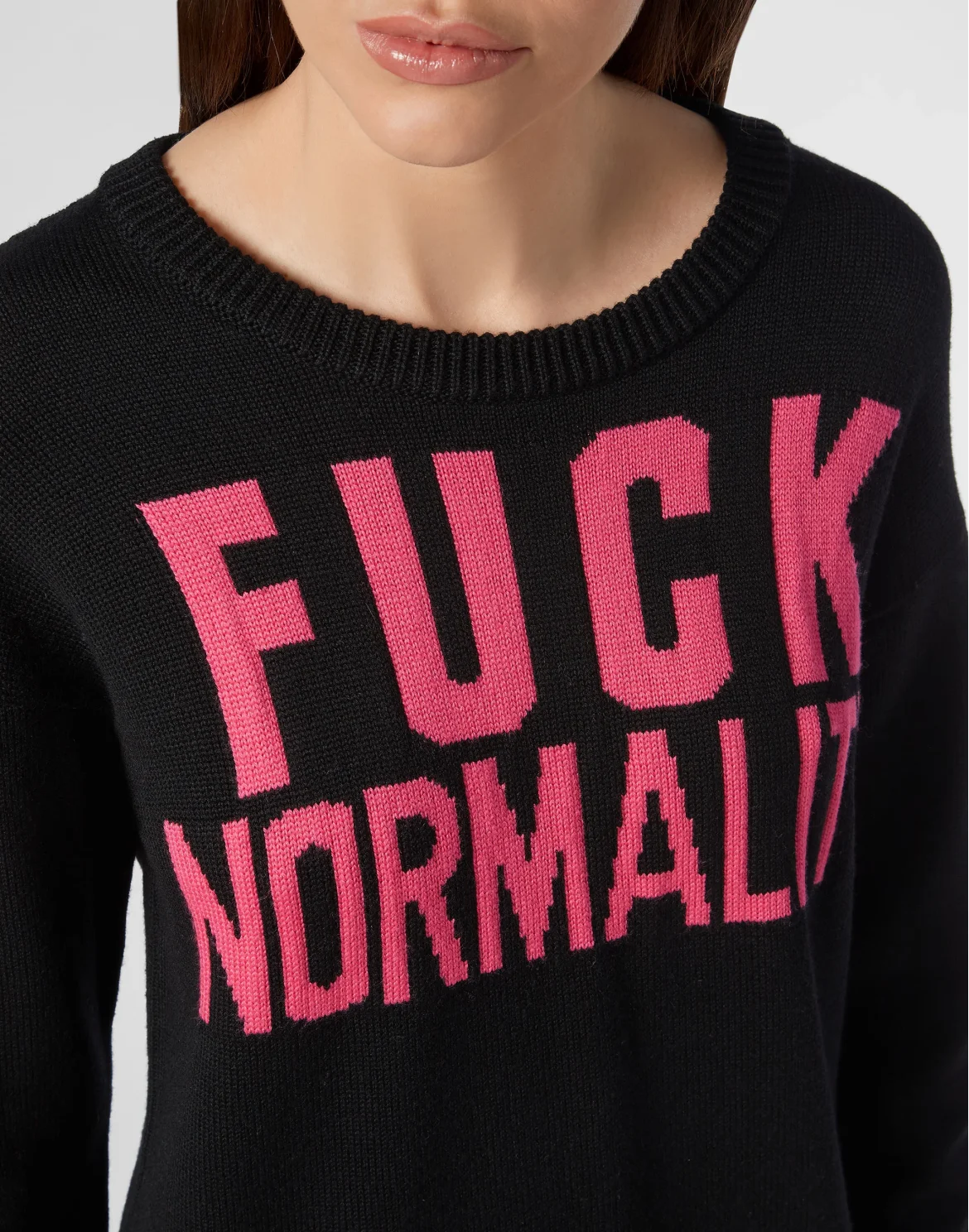 Pullover Round Neck LS Statement, цвет: Черный