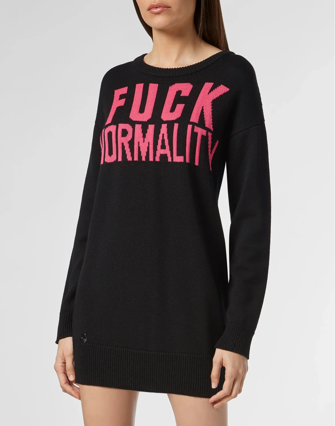 Pullover Round Neck LS Statement, цвет: Черный