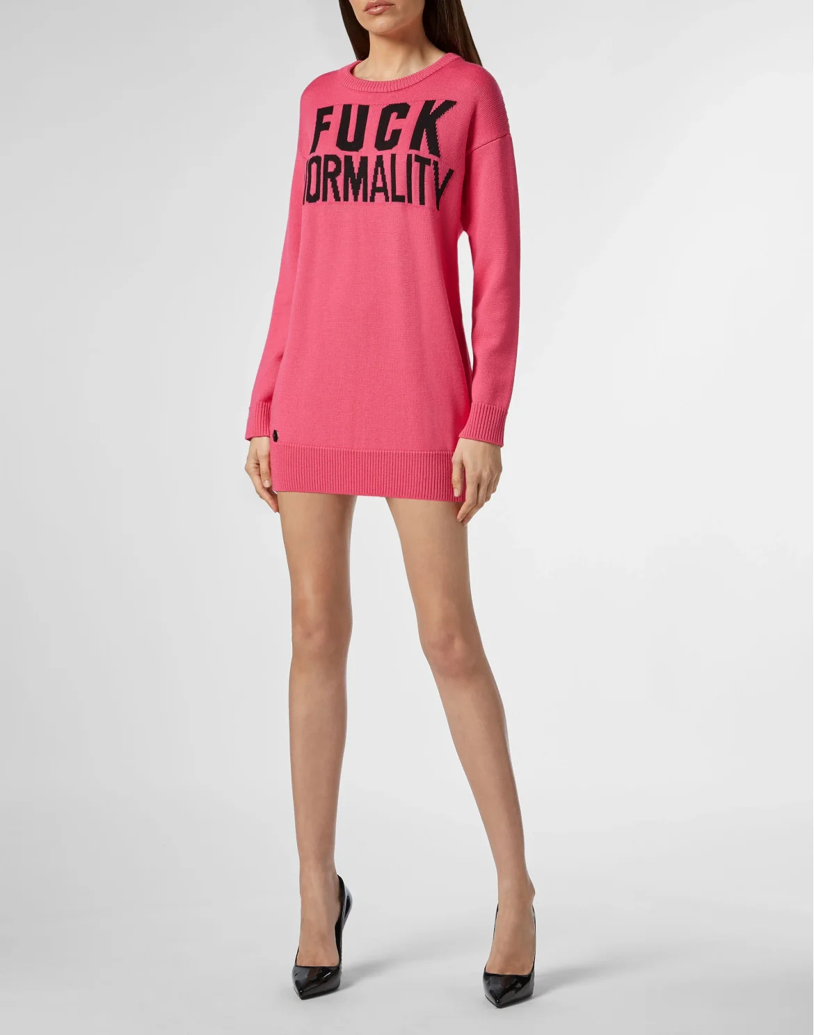 Pullover Round Neck LS Statement, цвет: Розовый