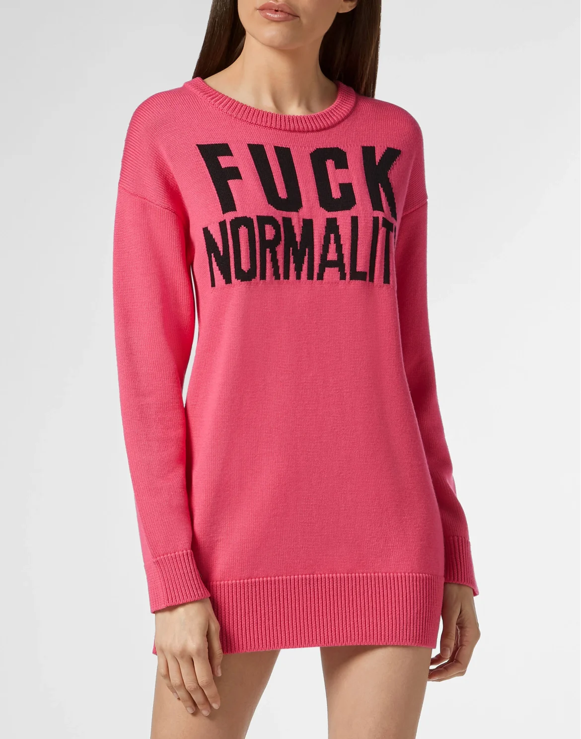 Pullover Round Neck LS Statement, цвет: Розовый