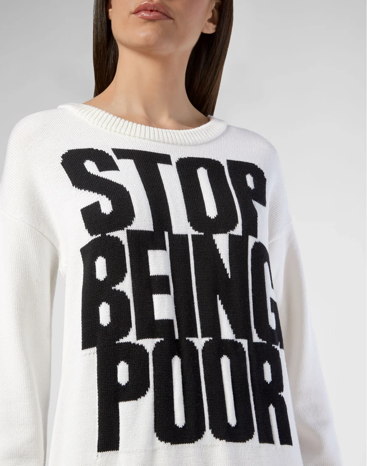 Pullover Round Neck LS Statement, цвет: Белый