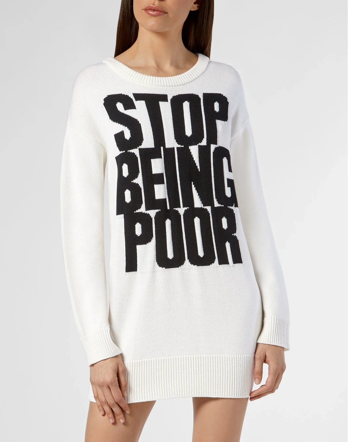Pullover Round Neck LS Statement, цвет: Белый