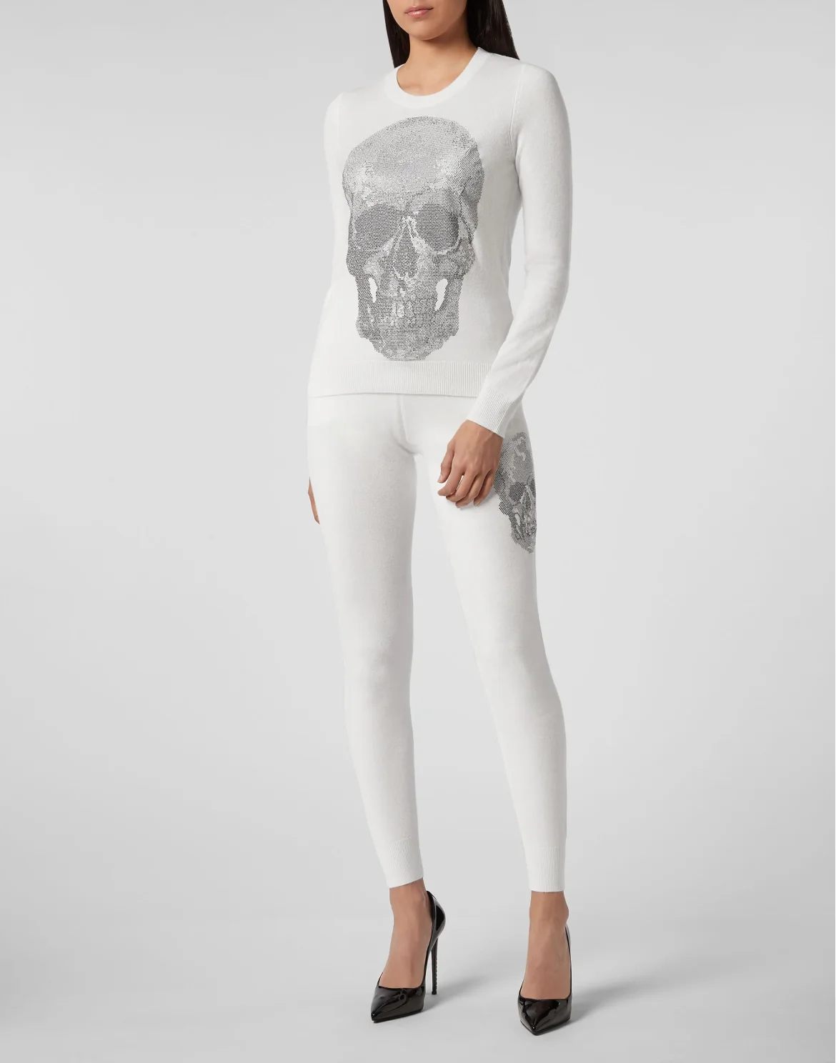Knit Jogging Trousers Skull, цвет: Белый