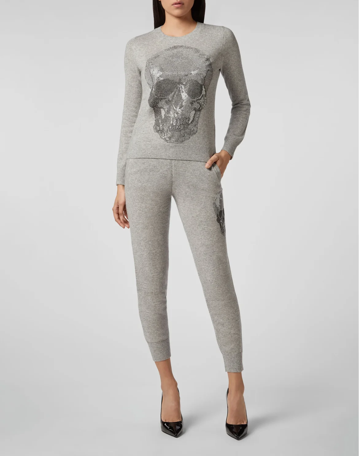 Knit Jogging Trousers Skull, цвет: Серый