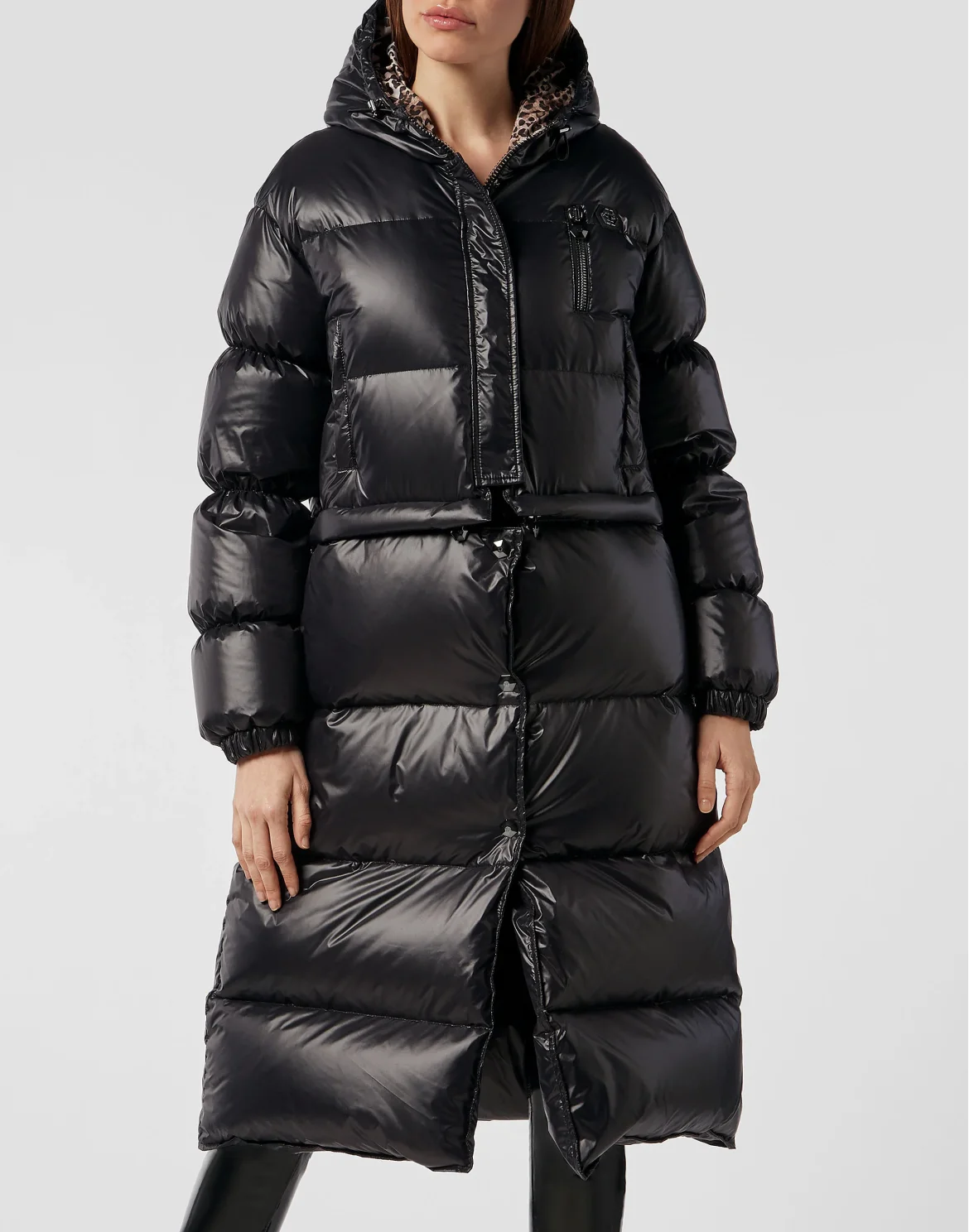 Long Down Jacket Flame, цвет: Черный