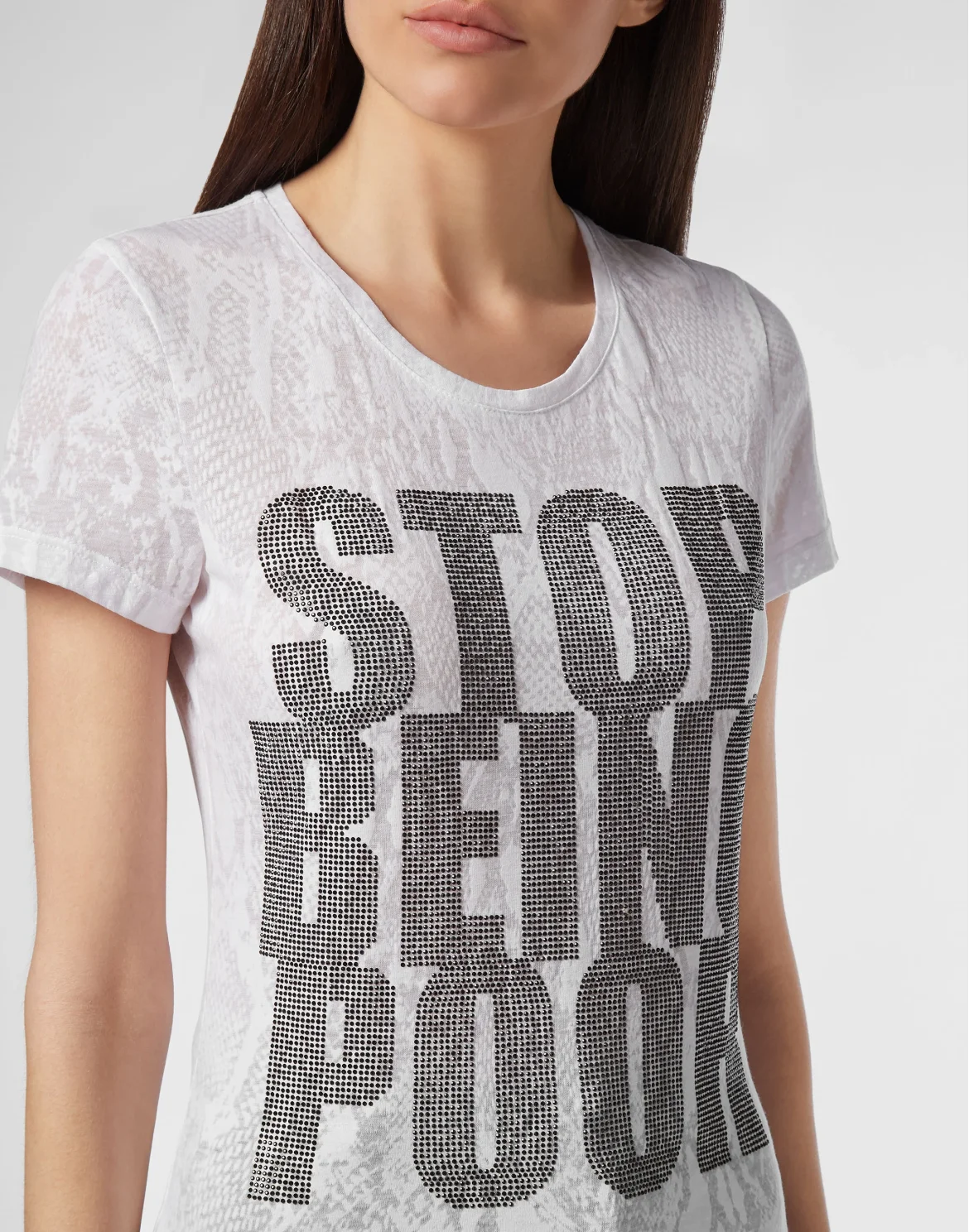 T-shirt Round Neck SS Crystal, цвет: Белый