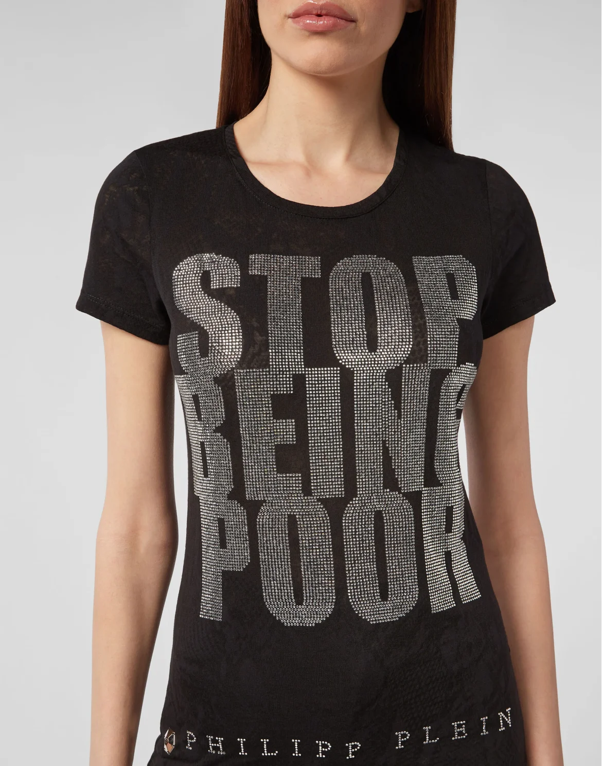 T-shirt Round Neck SS Crystal, цвет: Черный
