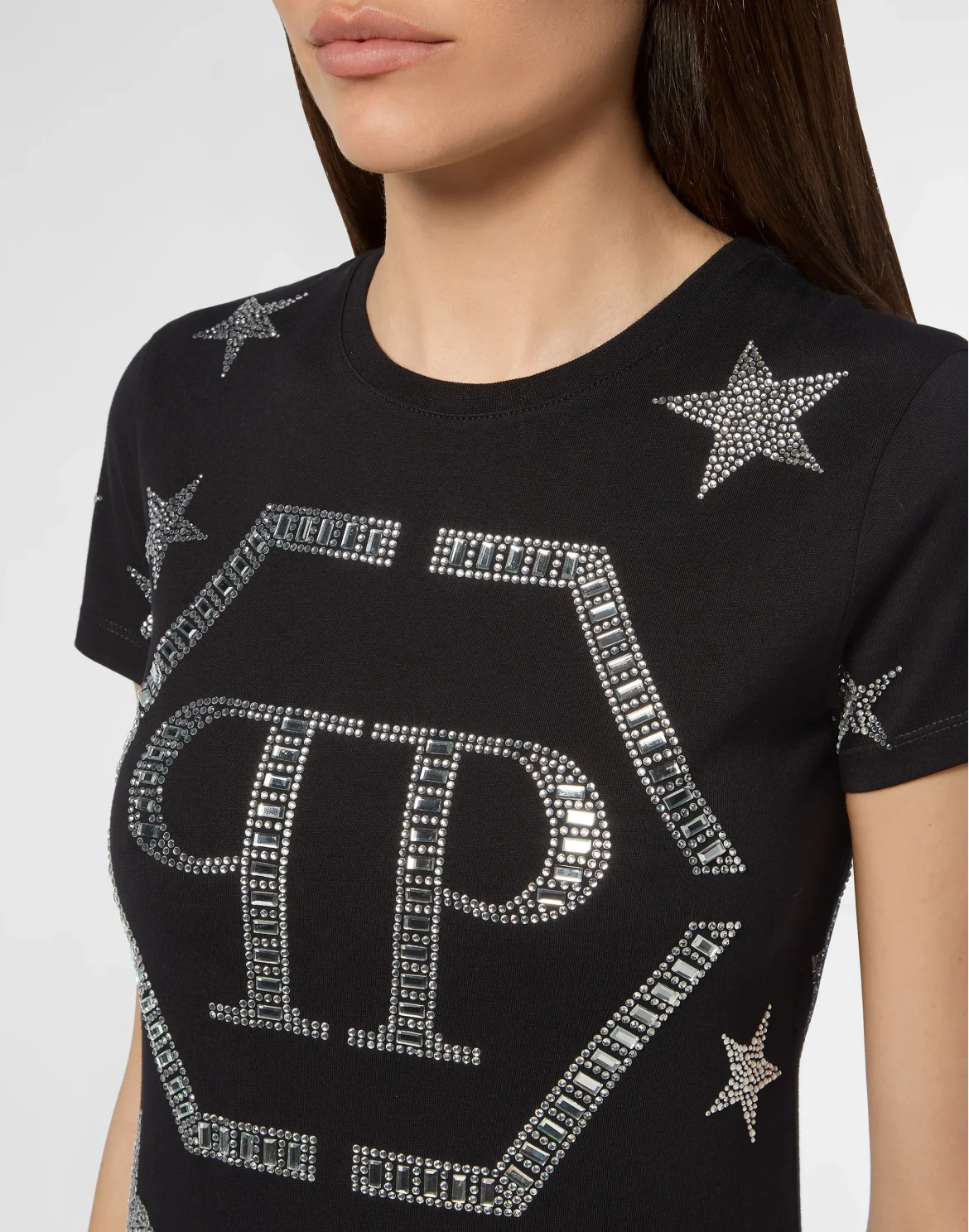 T-shirt Round Neck SS Stars, цвет: Черный