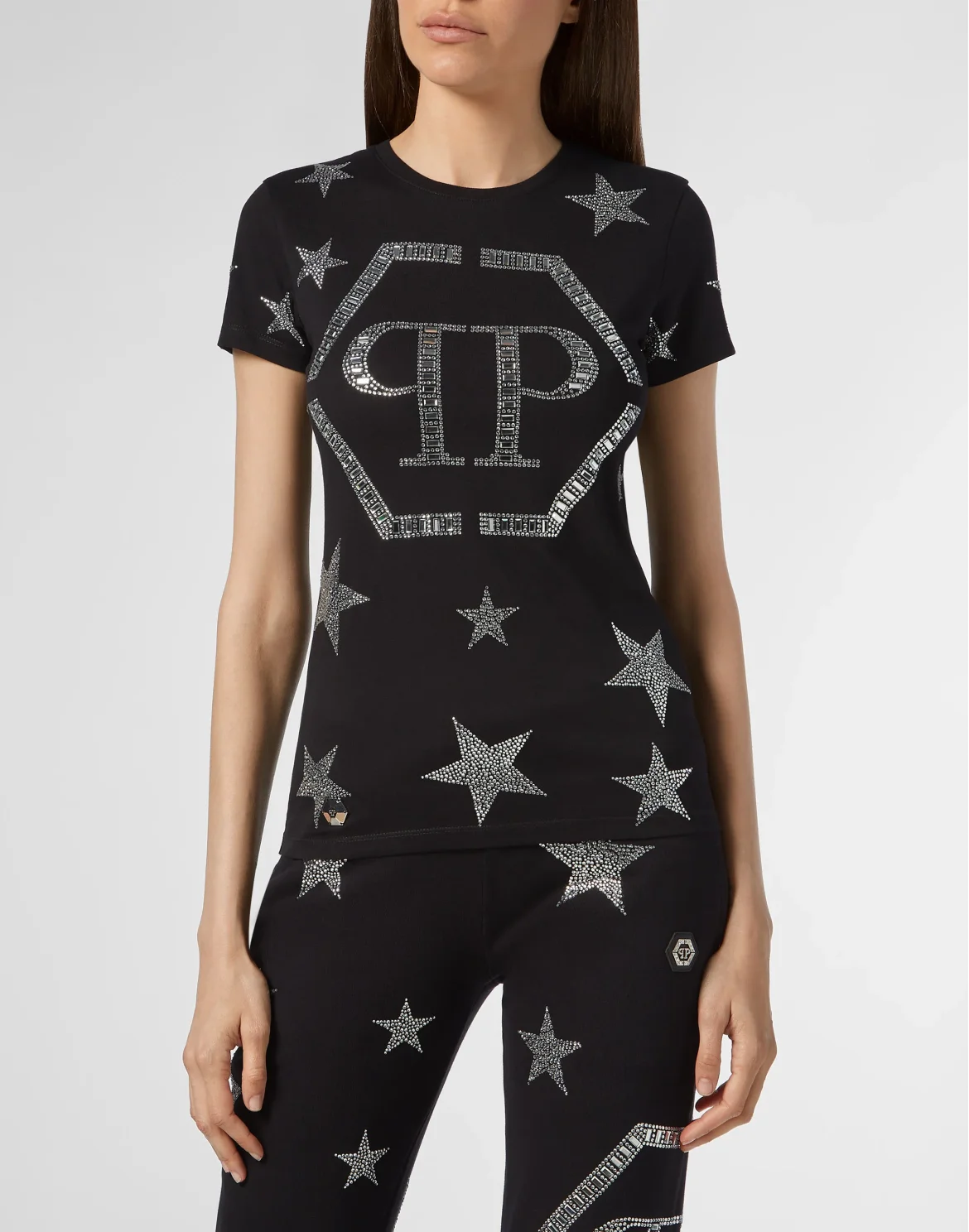T-shirt Round Neck SS Stars, цвет: Черный