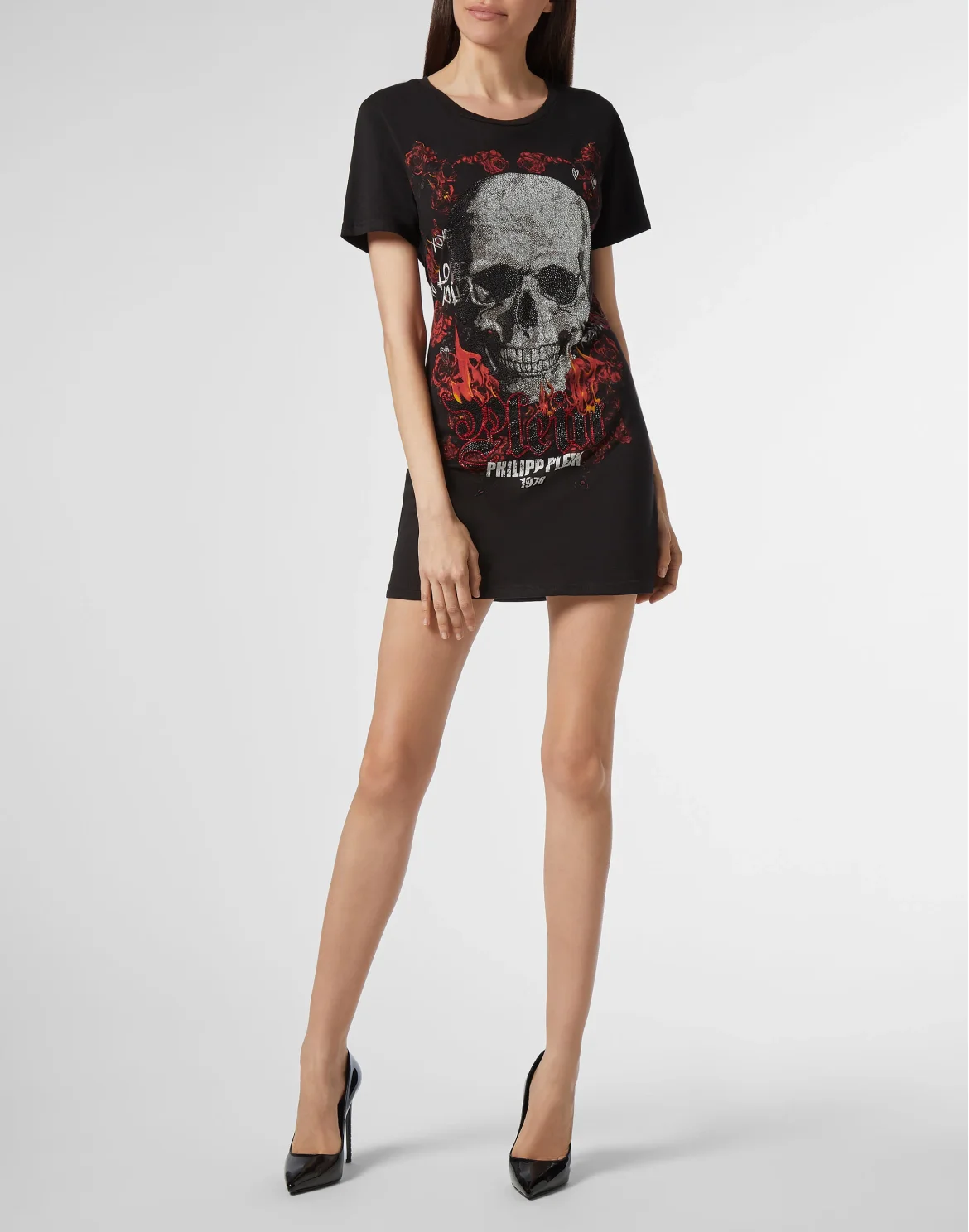 T-shirt Dress Round Neck SS Skull, цвет: Черный