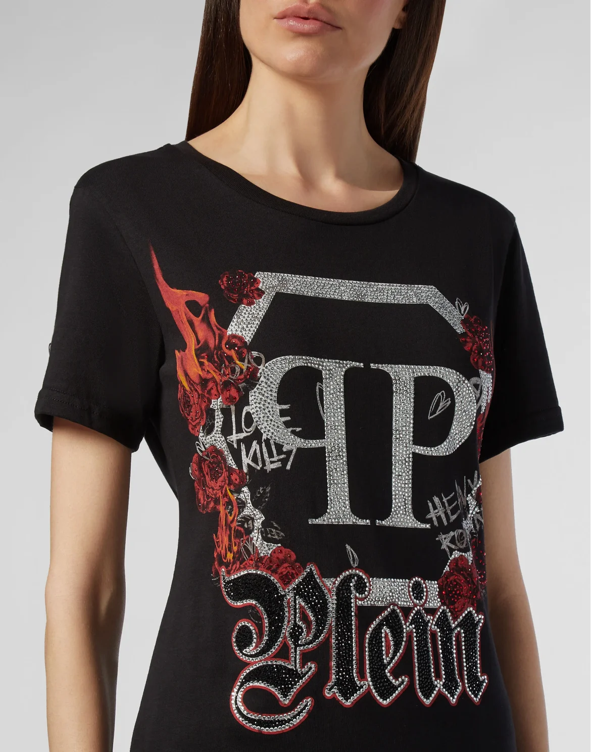 T-shirt Dress Round Neck SS Gothic Plein, цвет: Черный
