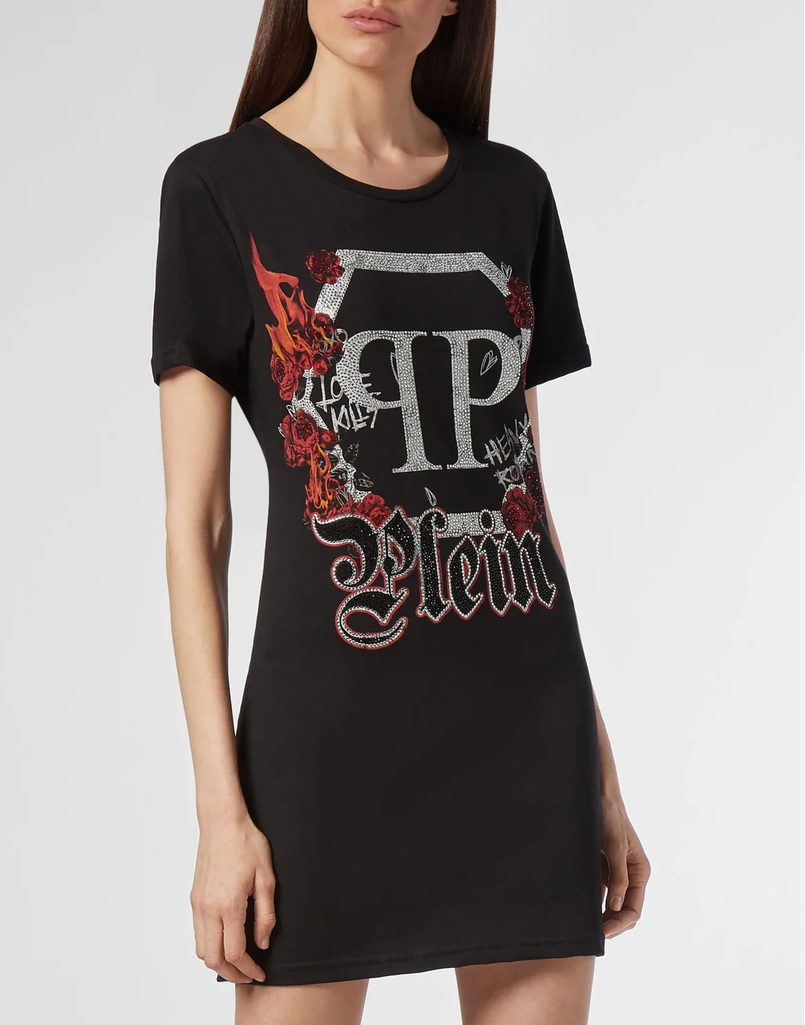 T-shirt Dress Round Neck SS Gothic Plein, цвет: Черный