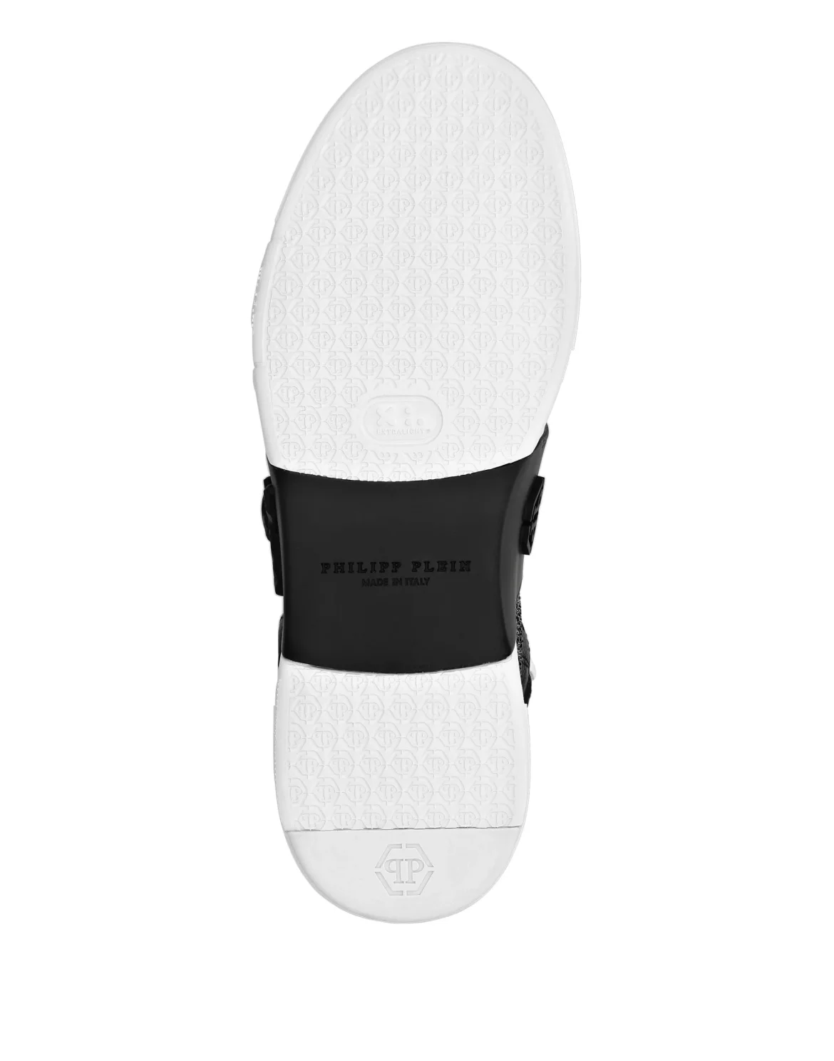 HI-TOP SNEAKERS PHANTOM KICK$ LEATHER STUD WITH STRASS SKULL, цвет: Черный