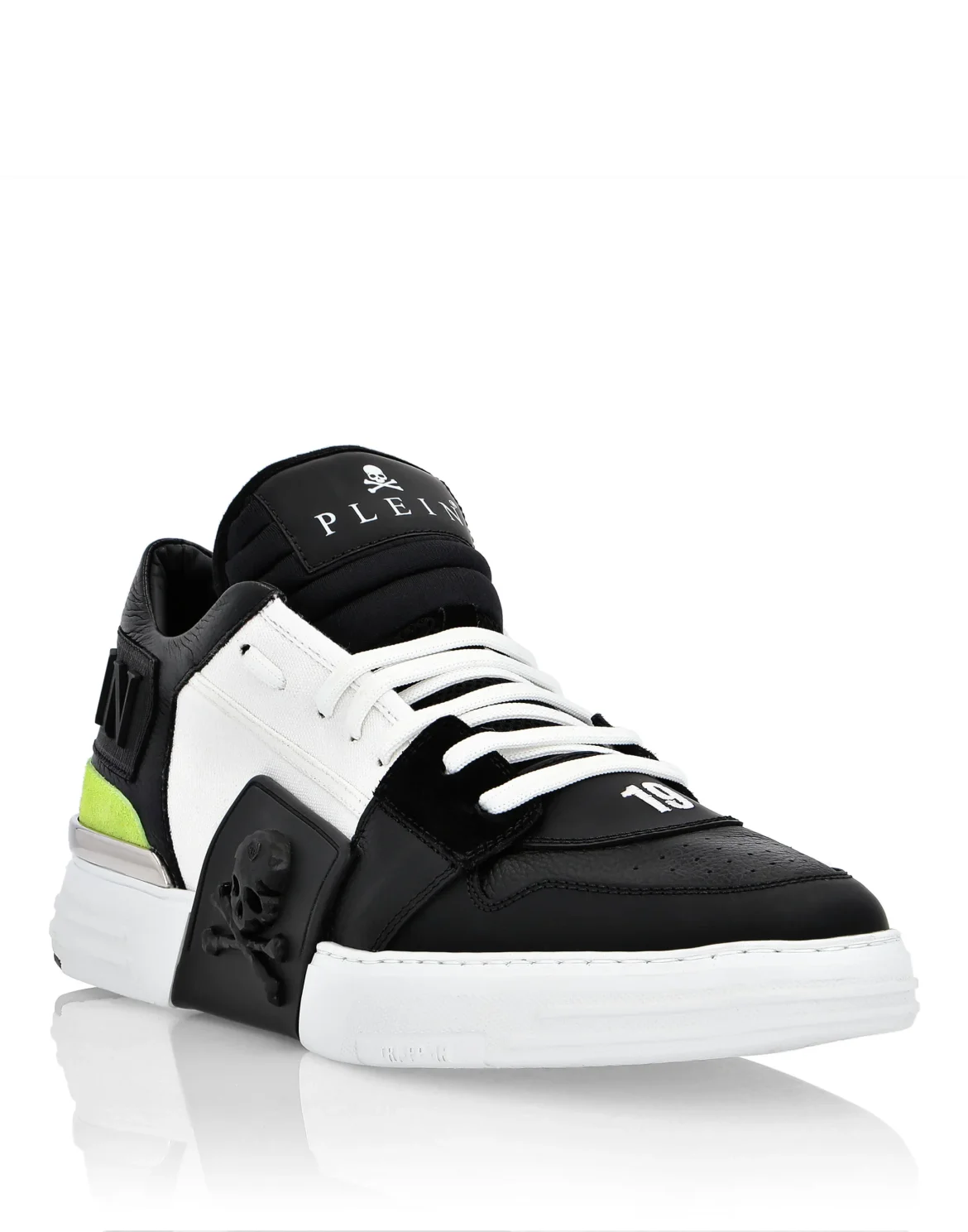 PHANTOM KICK$ Mid-Top Mixed Materials Skull, цвет: Белый