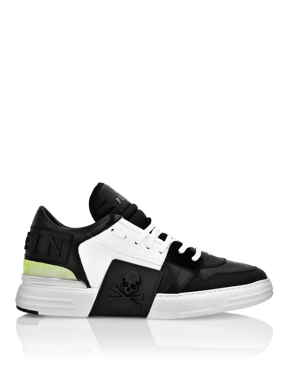 PHANTOM KICK$ Mid-Top Mixed Materials Skull, цвет: Белый