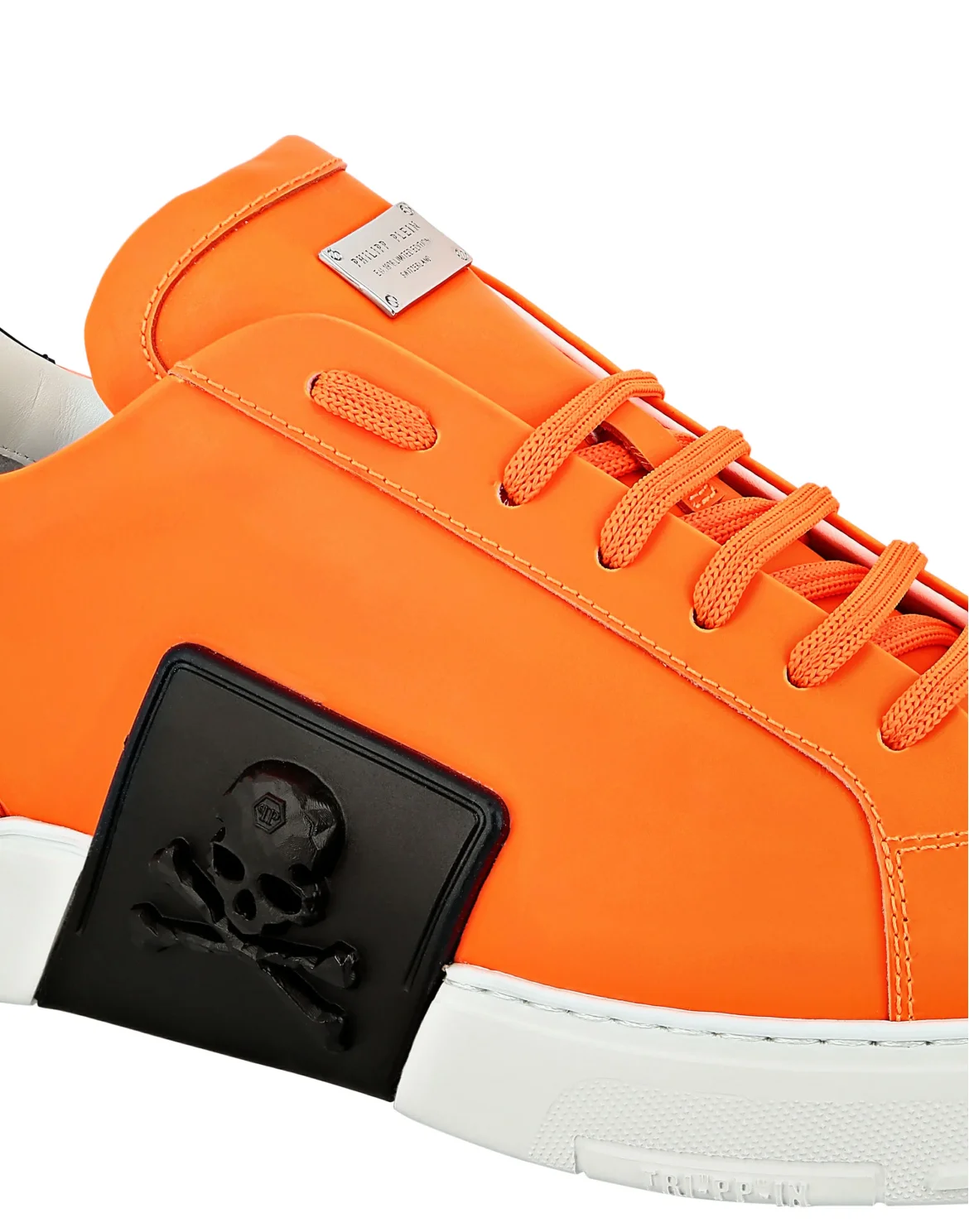 Lo-Top Sneakers Rubberized Leather Skull, цвет: Оранжевый
