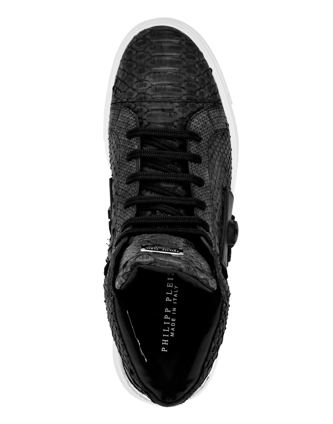 HI-TOP SNEAKERS MONEY KICK$ PYTHON SKULL, цвет: Черный