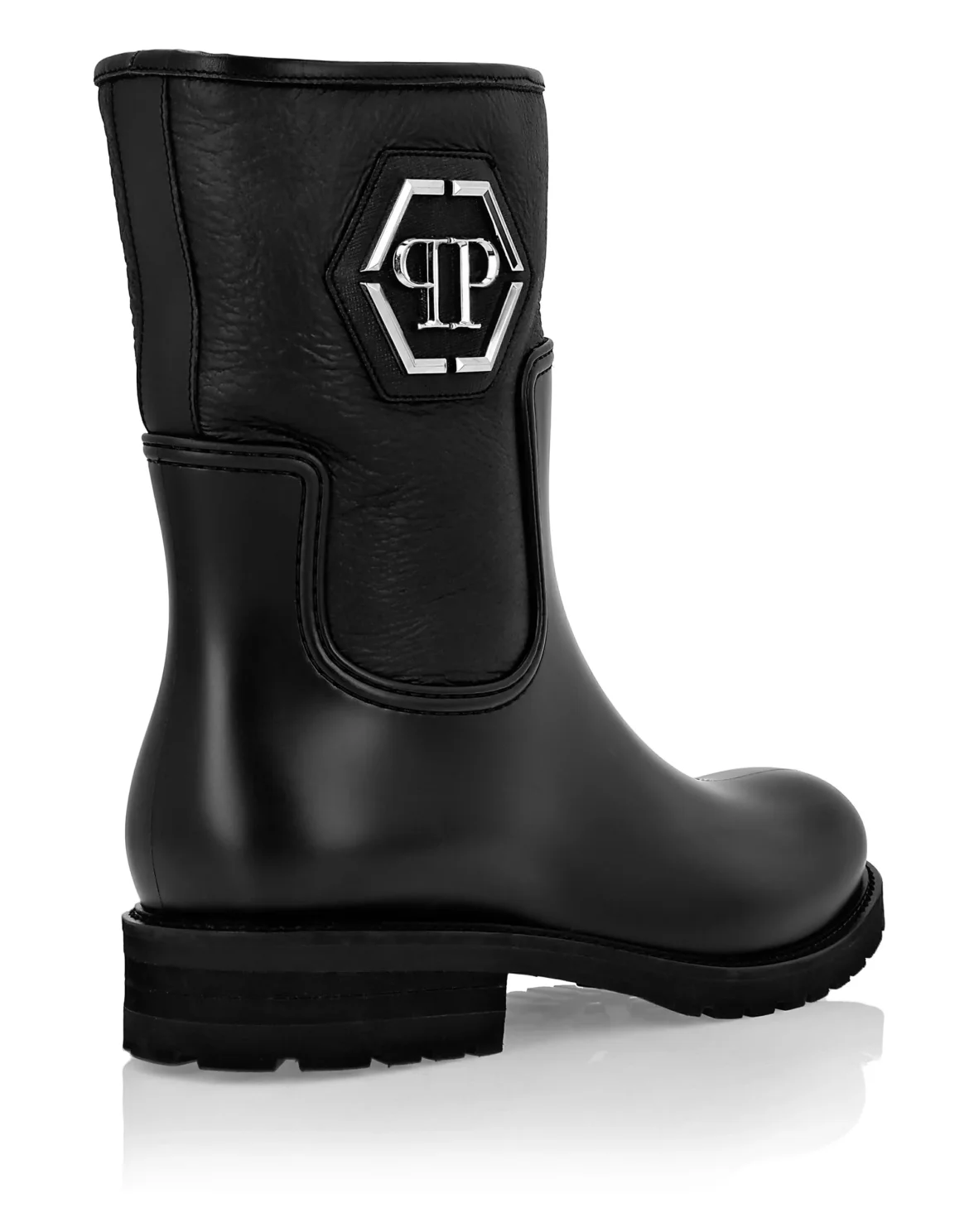 Boots Mid Flat Hexagon, цвет: Черный