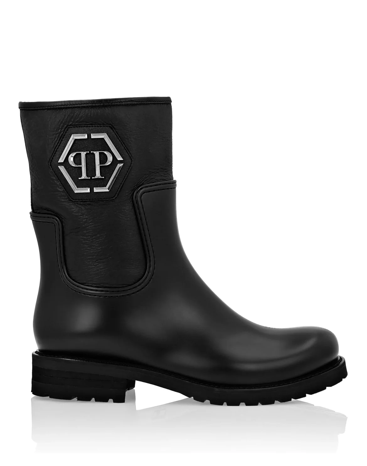 Boots Mid Flat Hexagon, цвет: Черный