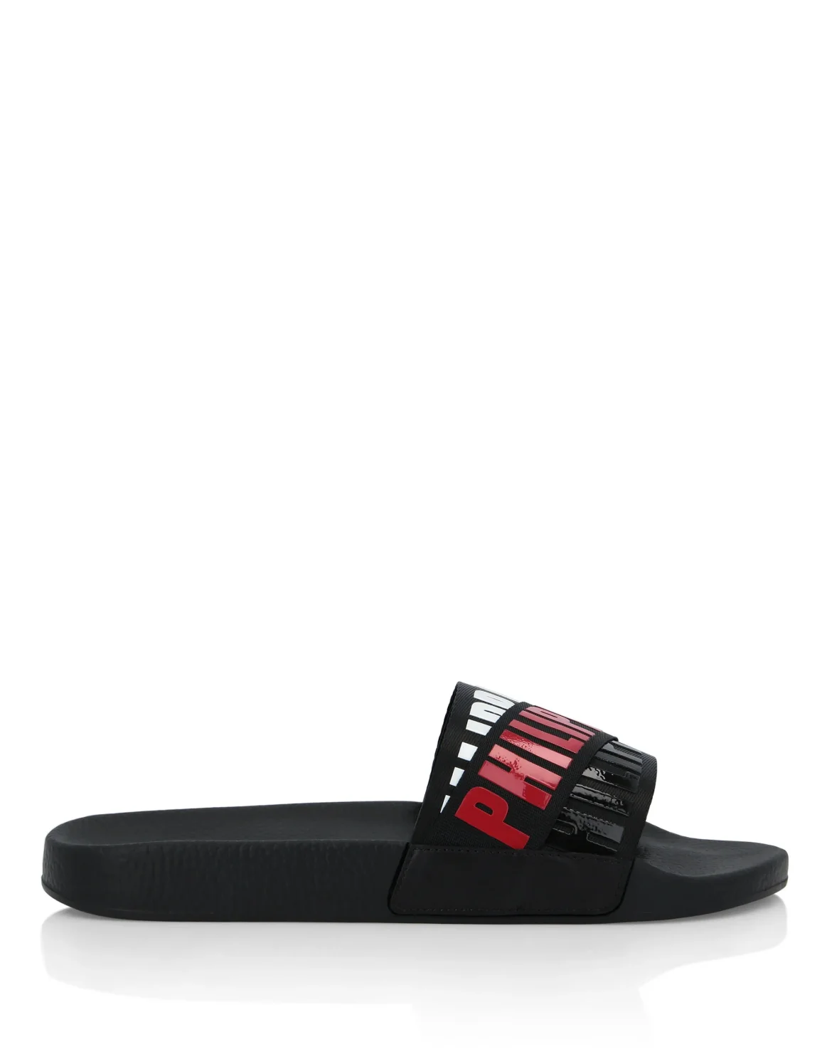 Flat gummy sandals Logos, цвет: Черный