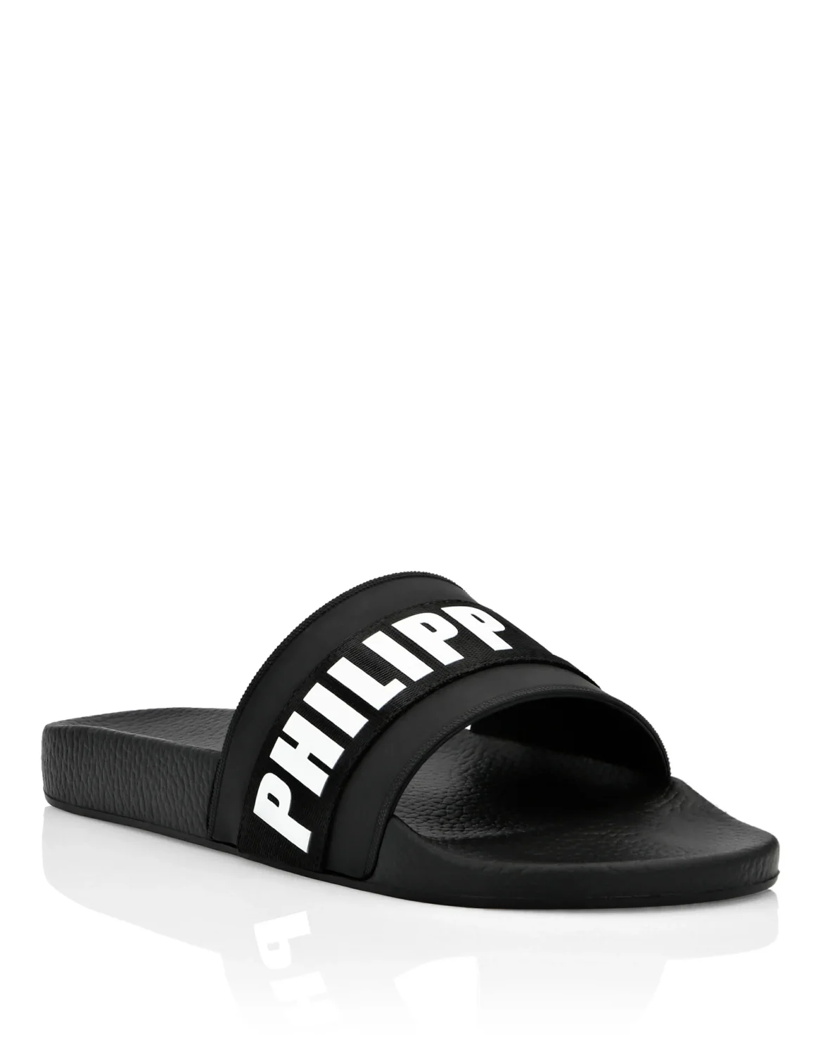 Flat gummy sandals Logos, цвет: Черный