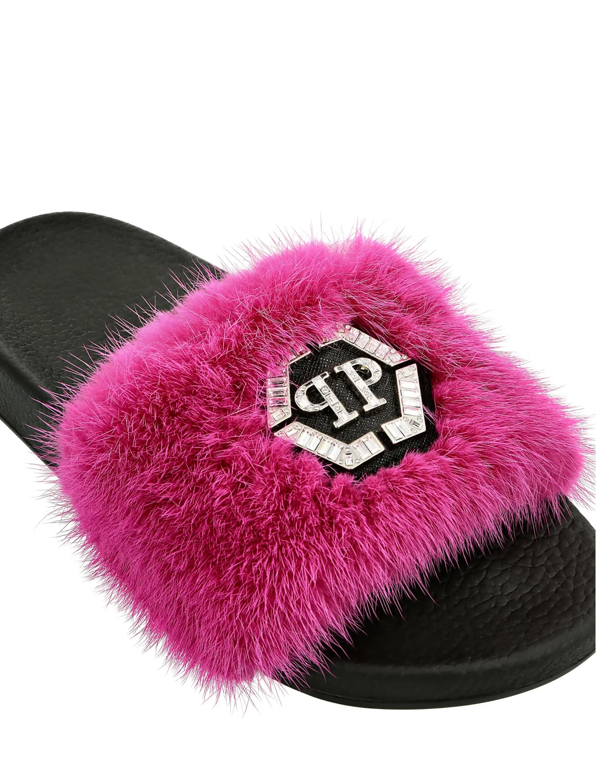 Sandals Flat mink fur insert Luxury, цвет: Розовый