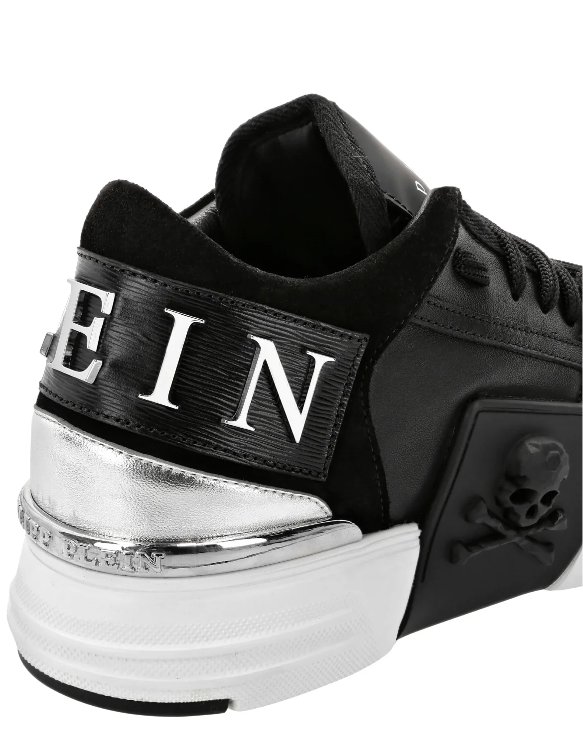 PHANTOM KICK$ Lo-Top Mix Leather Skull, цвет: Черный