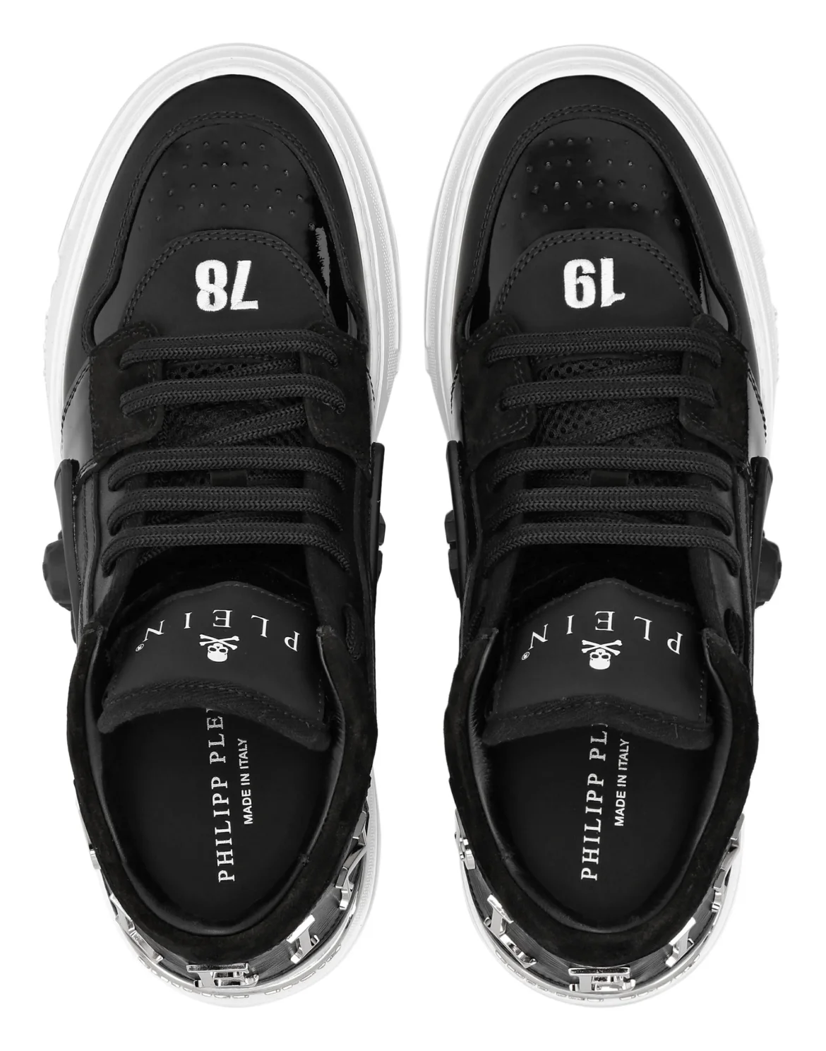 PHANTOM KICK$ Lo-Top Mix Leather Skull, цвет: Черный