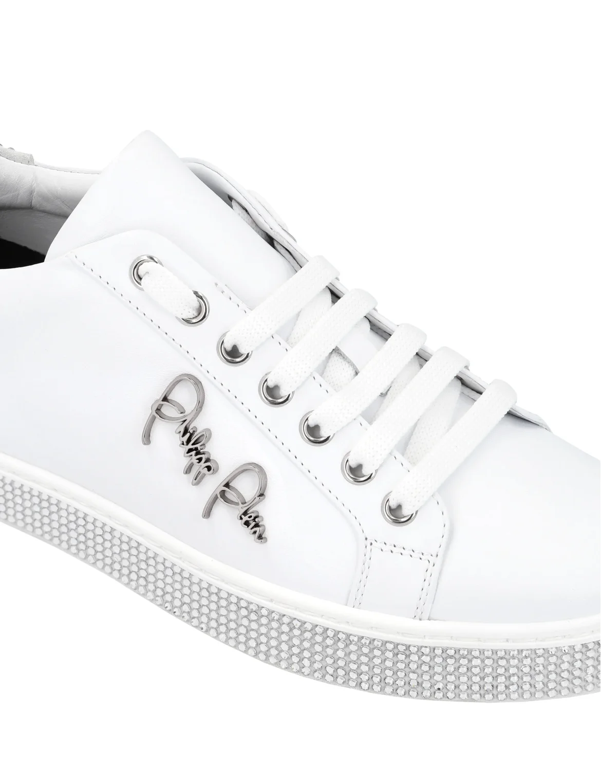 Leather Lo-Top Sneakers Crystal, цвет: Белый