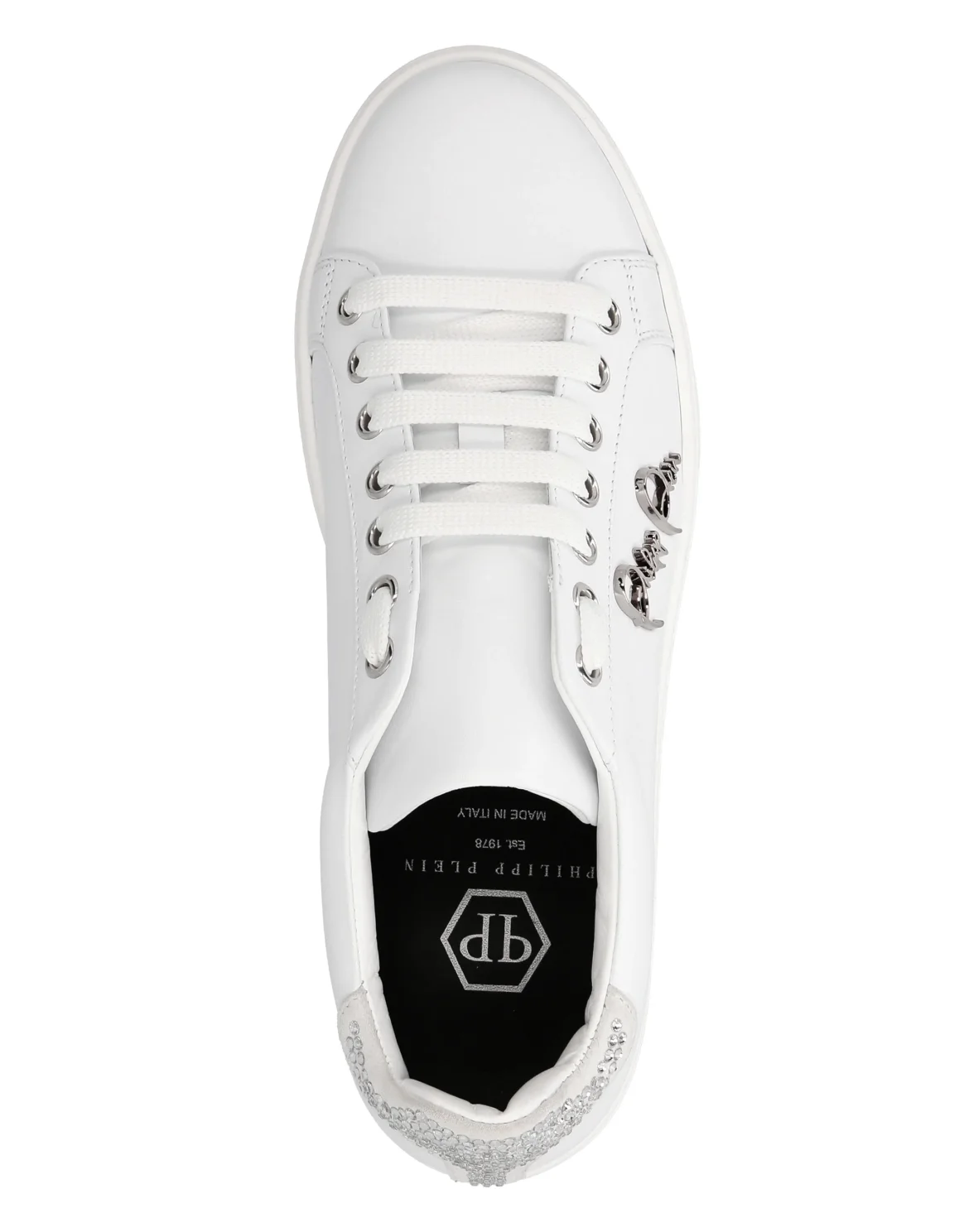Leather Lo-Top Sneakers Crystal, цвет: Белый