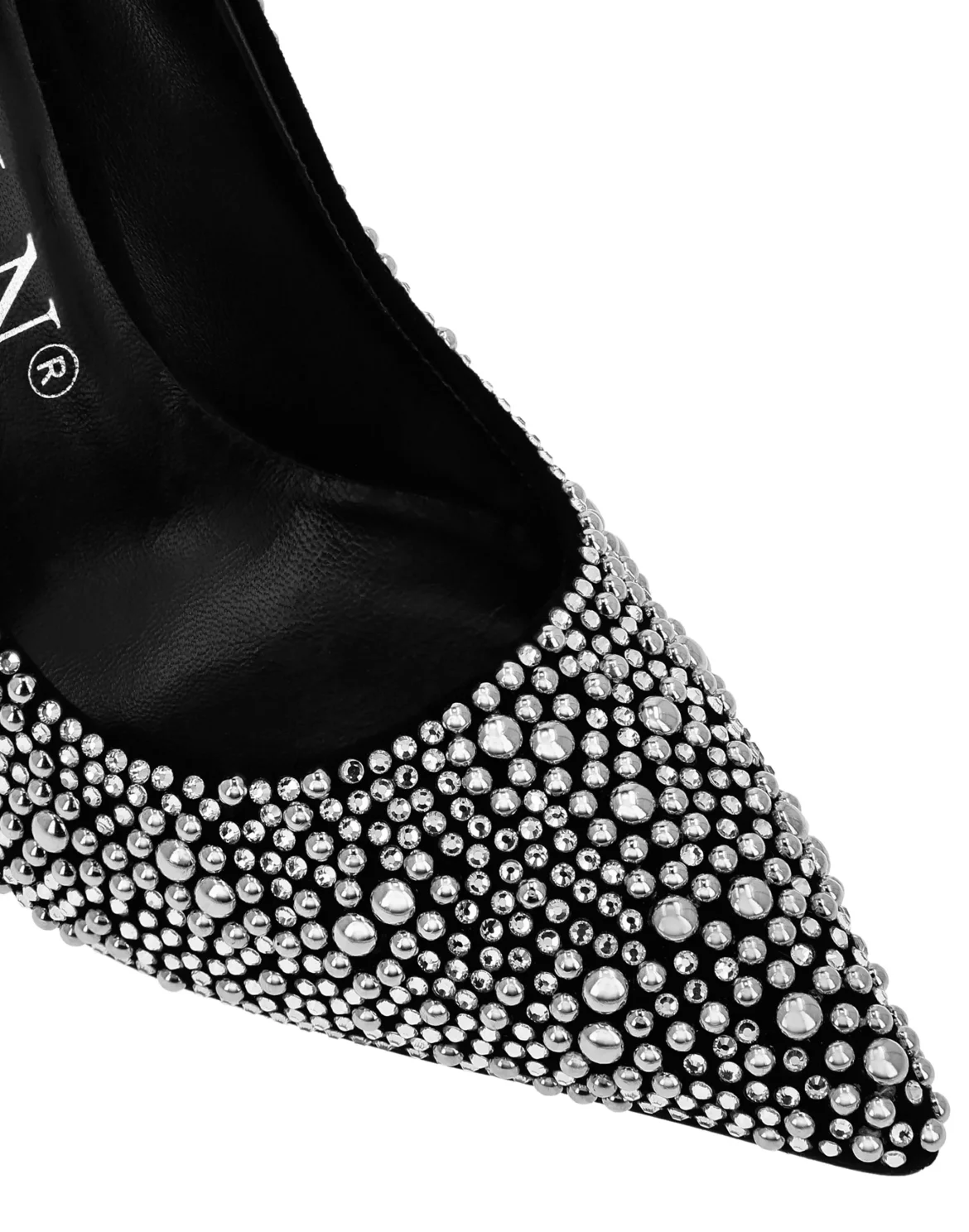 Suede Decollete Hi-Heels Crystal, цвет: Черный