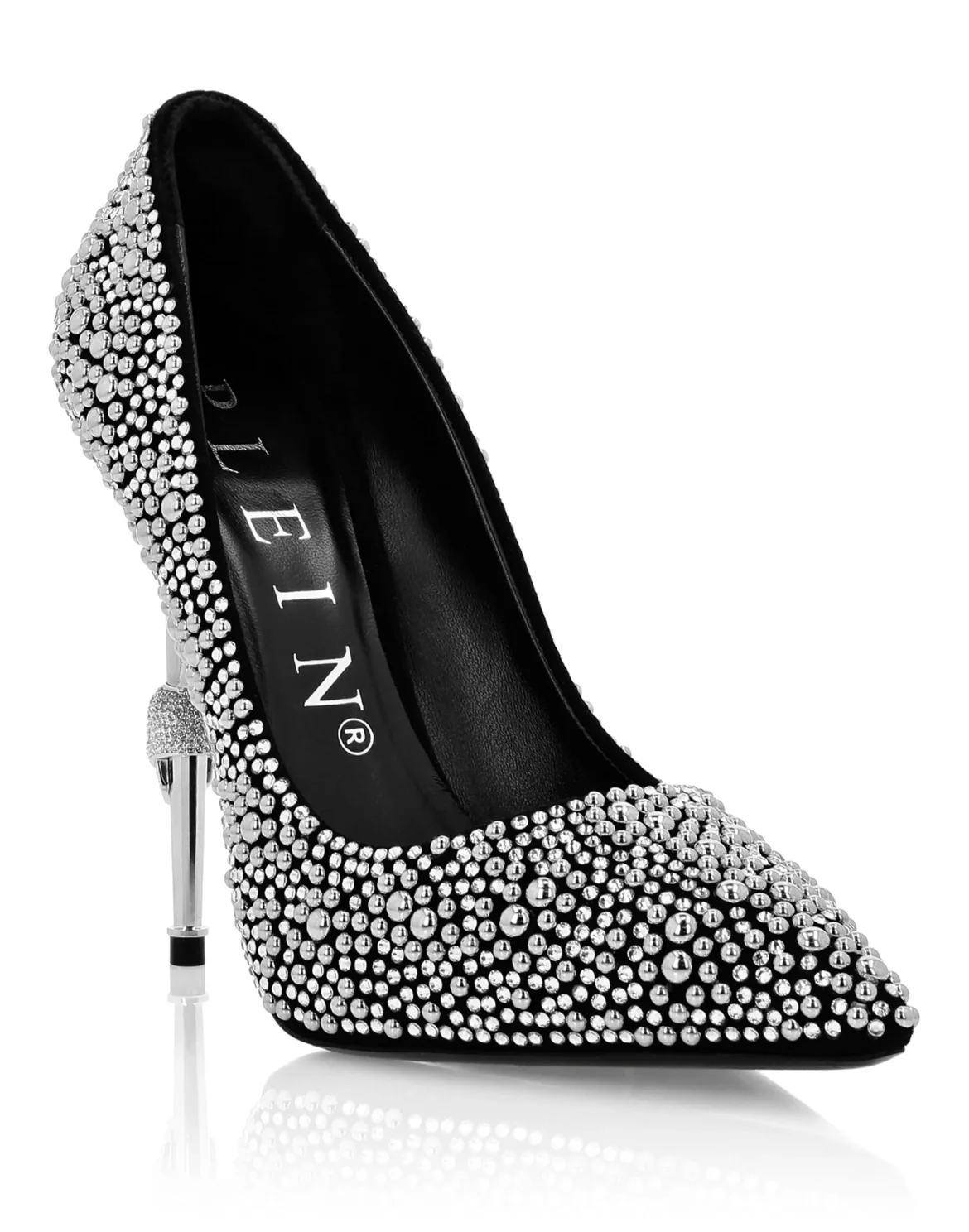 Suede Decollete Hi-Heels Crystal, цвет: Черный