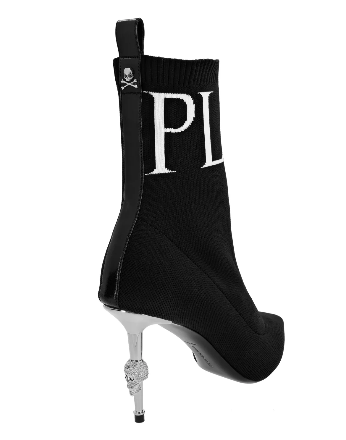 bootie high heels Skull crystal, цвет: Черный