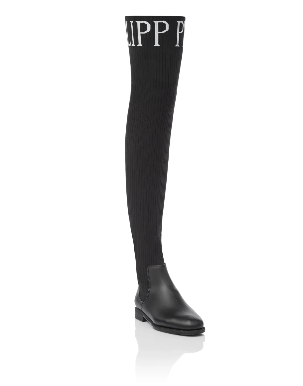 Boots Flat High Philipp Plein TM, цвет: Черный