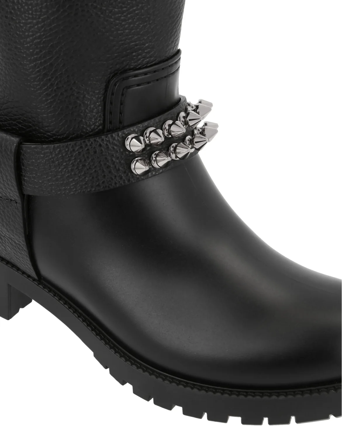 Boots Mid Flat Studs, цвет: Черный
