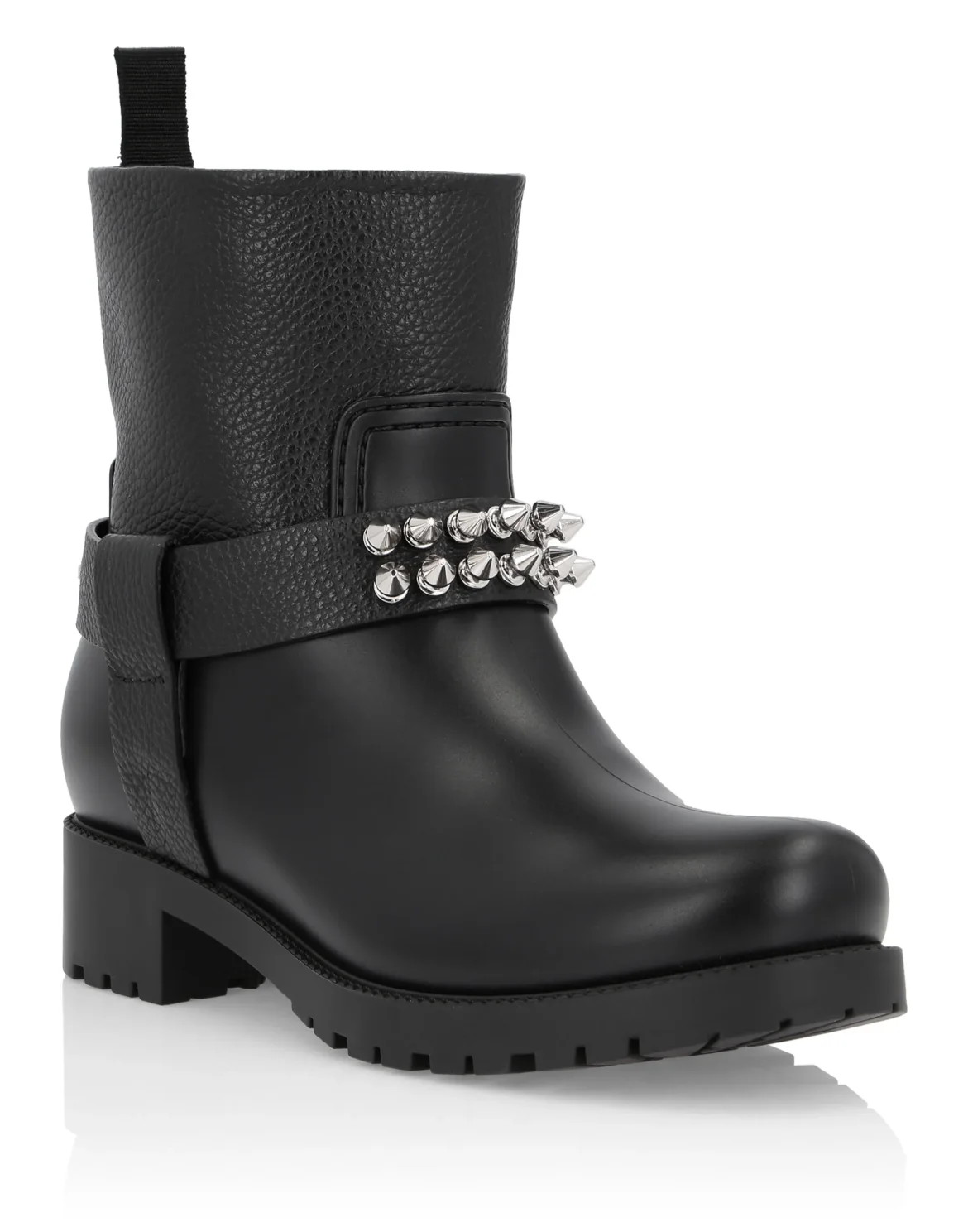 Boots Mid Flat Studs, цвет: Черный