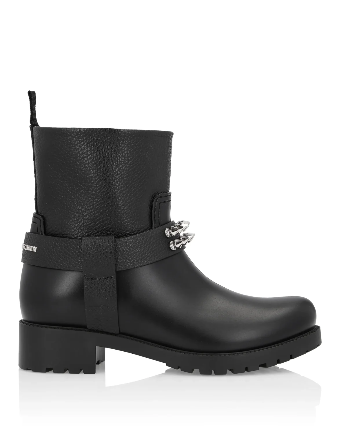 Boots Mid Flat Studs, цвет: Черный