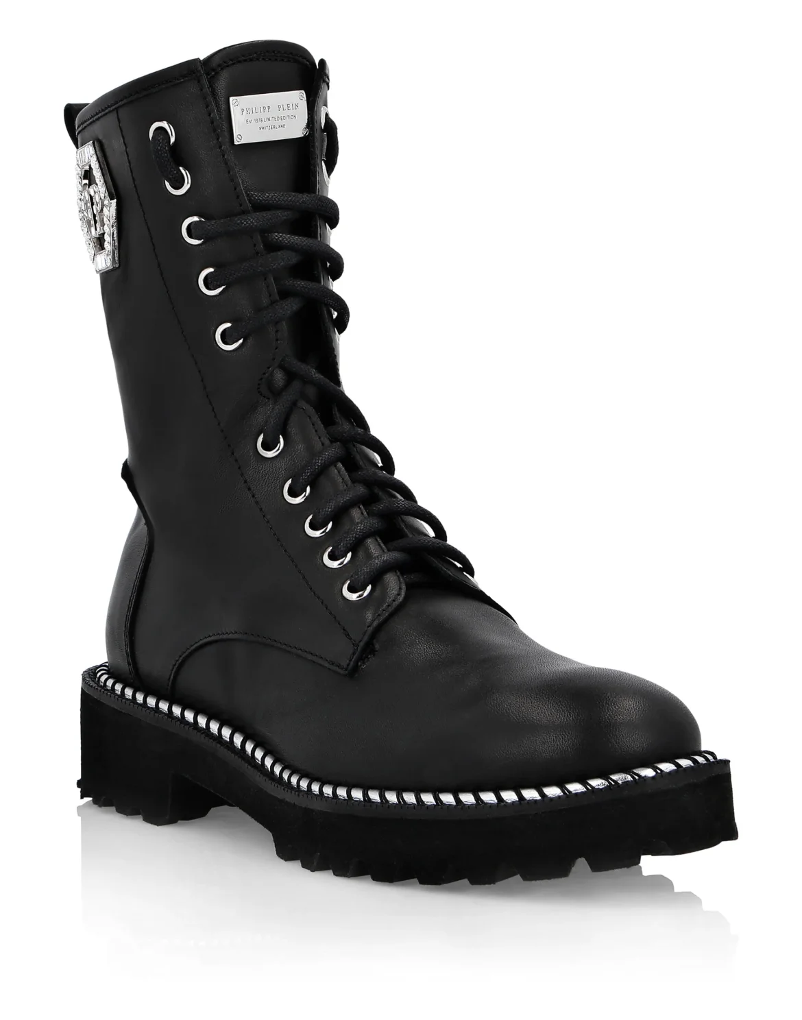 Boots Low Flat Crystal, цвет: Черный