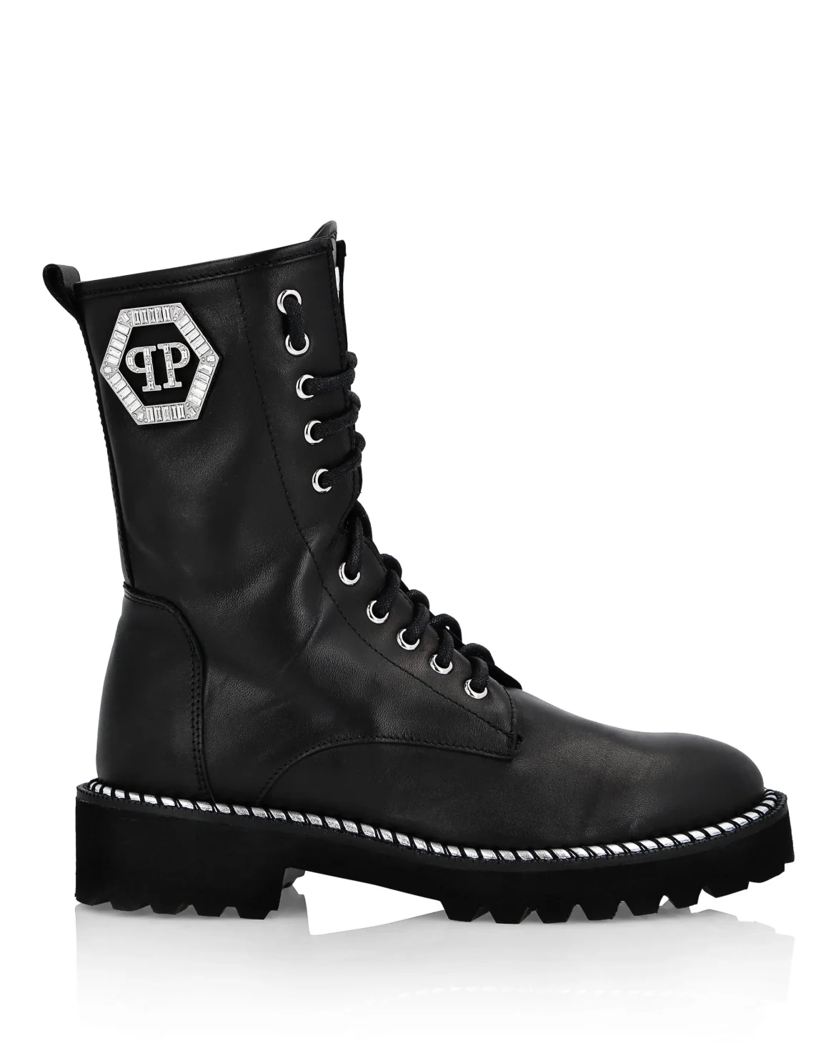 Boots Low Flat Crystal, цвет: Черный
