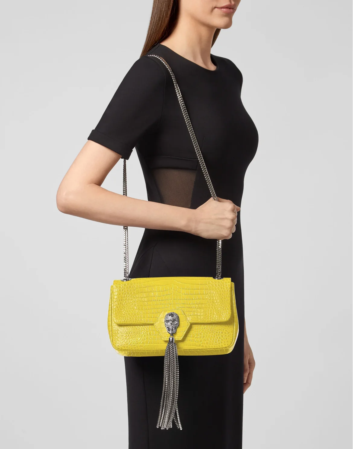 Shoulder Bag Skull crystal, цвет: Желтый