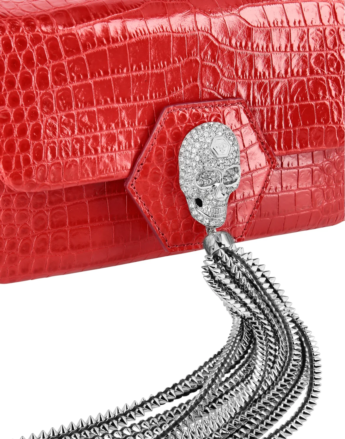Mini Shoulder Skull crystal, цвет: Красный